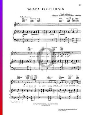 What a Fool Believes: The Layers of Piano Sheet Music